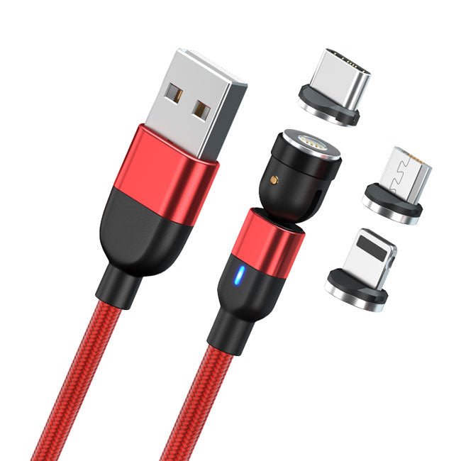 540 Degrees Magnetic Charging Cable 2 Metres (3 Amps) Red New